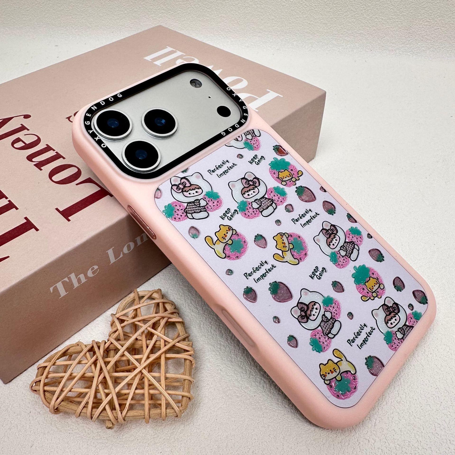 

Trendy Oxygen Dog Glitter Phone Case for iP17, Cute Animal Design, Anti-Fall Protection iPhone 15 Pro Max