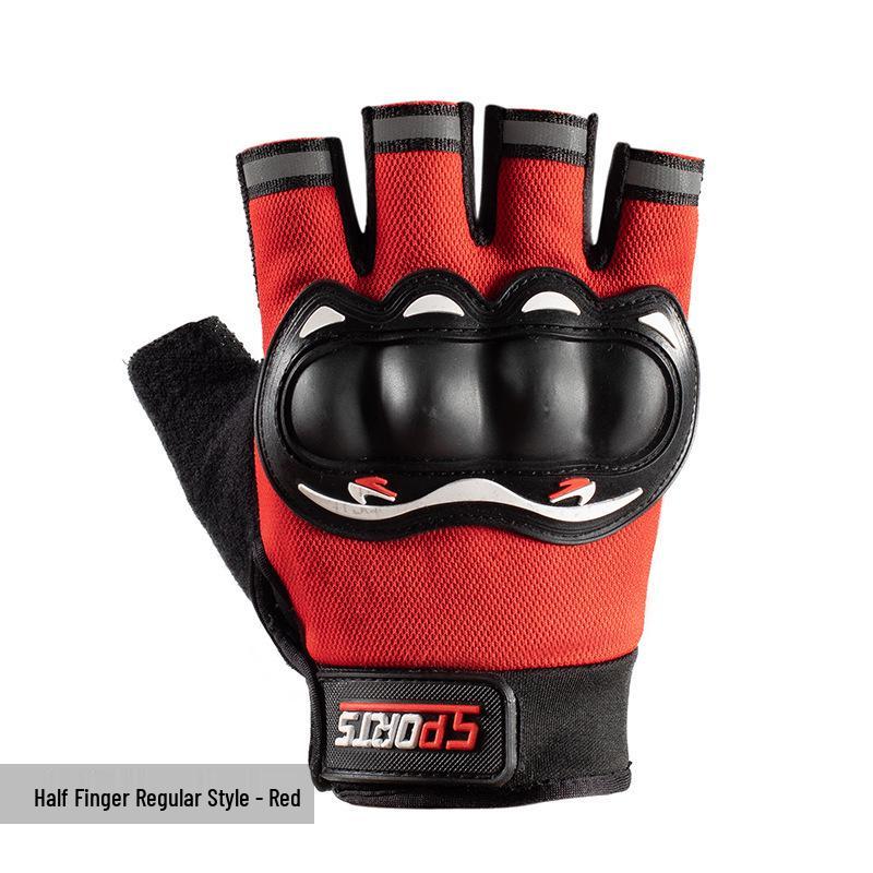 Unisex Four-Season Motorcycle Half-Finger Tactical Gloves - Off-Road, Anti-Slip, Hard Shell Protection