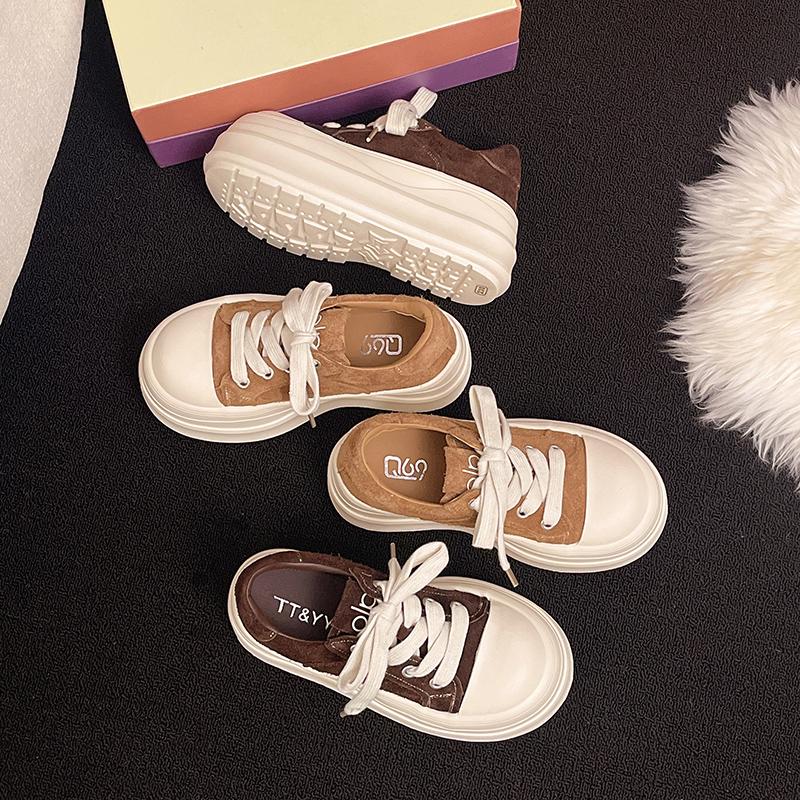 Fashion Platform Womens Shoes Non-slip Women Running Shoes Designer Vulcanized Shoes Lace-up Wear-resistant Sneakers for Women 2025 New