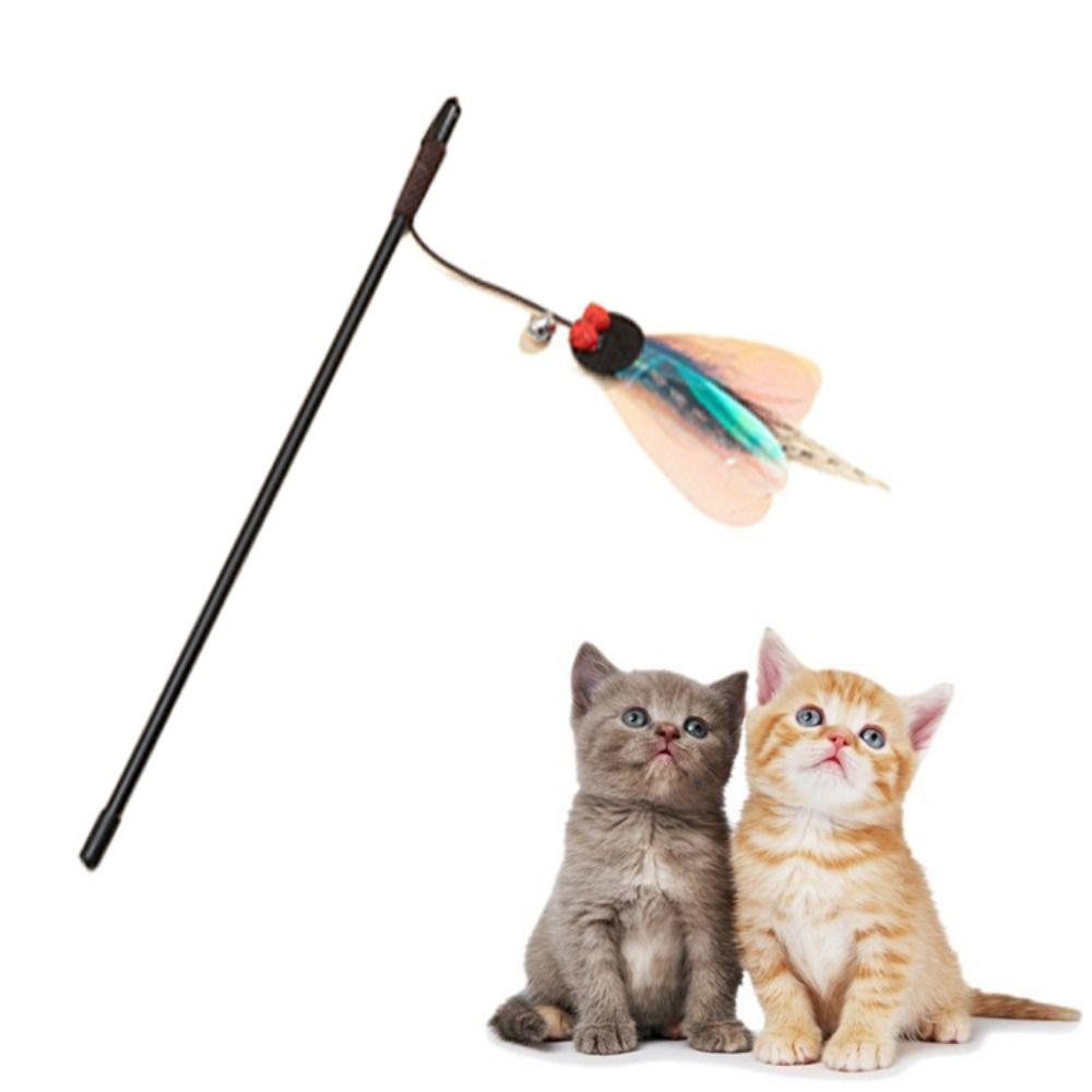 

Detachable Insect Cat Teaser Stick Bite Resistant Pet Interactive Toy for Self Happy random color