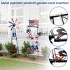 Metal Garden Stake USA Patriotic Wind Spinner Yard Decoration Outdoor Lawn Ornament with Spinning Flags and Stars for Garden