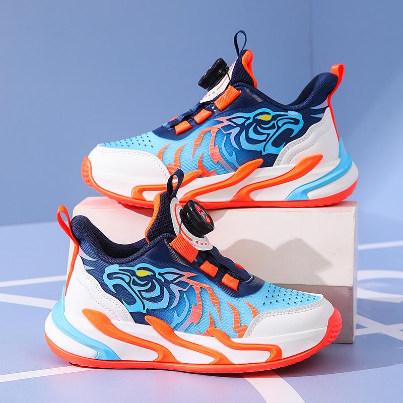 

Children s sneakers 2025 four-season boys shoes mesh lightweight leather buttons student ball training sneakers 39