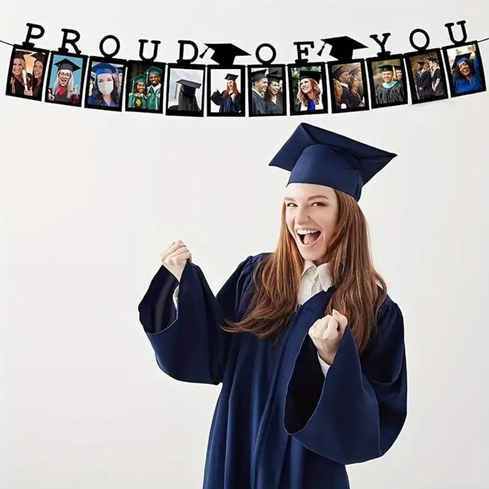 Celebrate Graduation Photo Banner Proud of You Graduation Hanging Decor  Party Favors