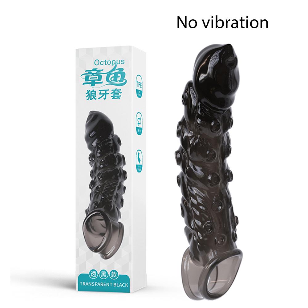 Penis Vibrator For Men Penis Enlargement Sleeve Delay Ejaculation Cock Ring Reusable Condom Penis Extender Adult Sex Toy For Men