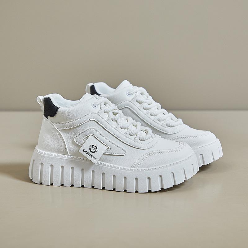 

2025 Весенние женские белые кроссовки на высокой платформе в корейском стиле - Уличный стиль KT12261. 39