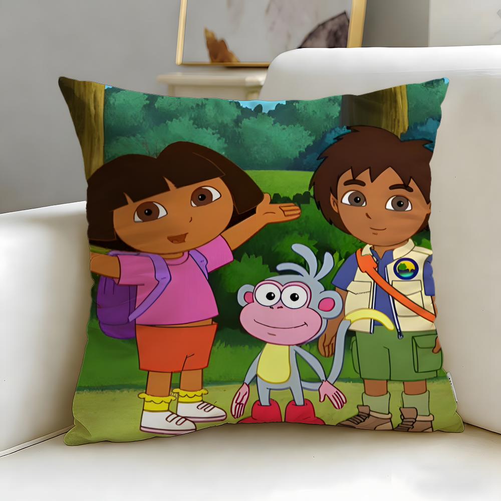 

classic cartoon Dora the Explorer Cushion Cover Soft & Easy-Wash Pillow Case – Versatile for Couch, Bed, Travel and Office 30cmx30cm