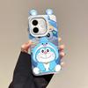 KEYSION Cute Ear Cartoon Case for Infinix Hot 50i with Lanyard Soft Silicone+PC Shockproof Phone Back Cover for Infinix Smart 9