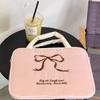Embroidered Bow Tablet Laptop Tote Bag