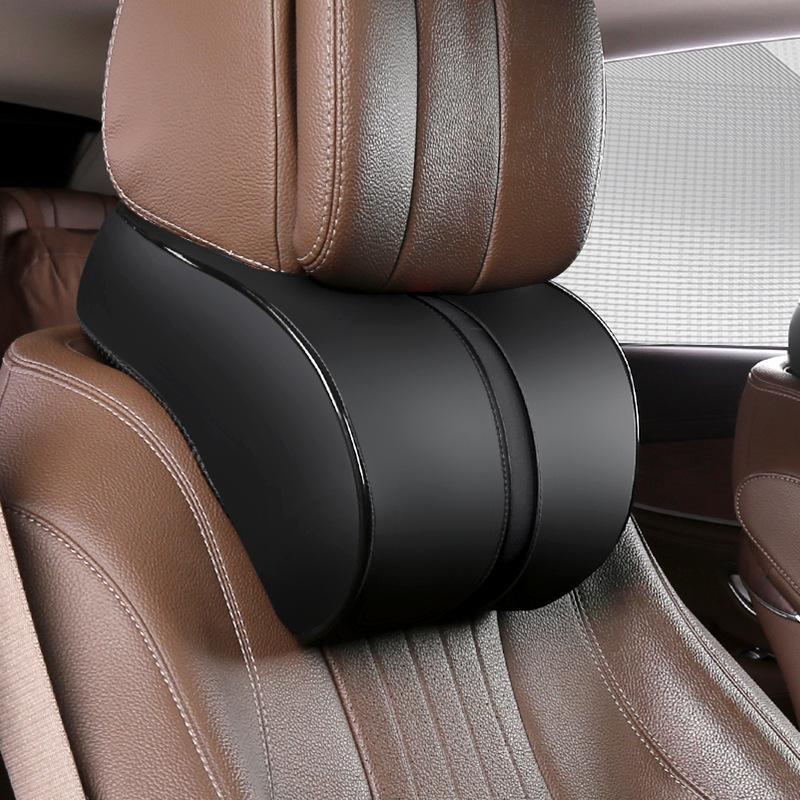 For car headrest lumbar support space memory foam leather car neck pillow lumbar support four seasons universal