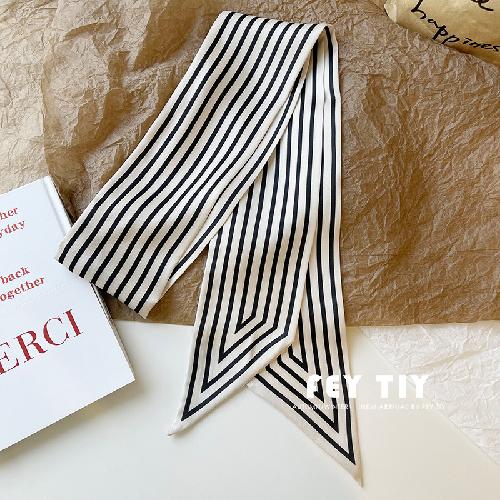 Gentle Yellow Small Silk Scarf Women's Spring Long Streamer Small Scarf Decorative Headband Multi-functional Binding Bag Belt