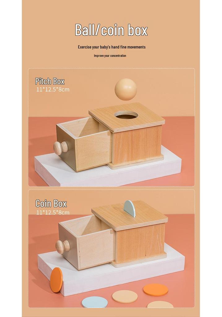Montessori Wooden Coin Box: Children's Educational Toy for Early Intelligence Development