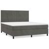 3143158 vidaXL Divan Bed and Mattress Dark Grey 180x200cm Velvet