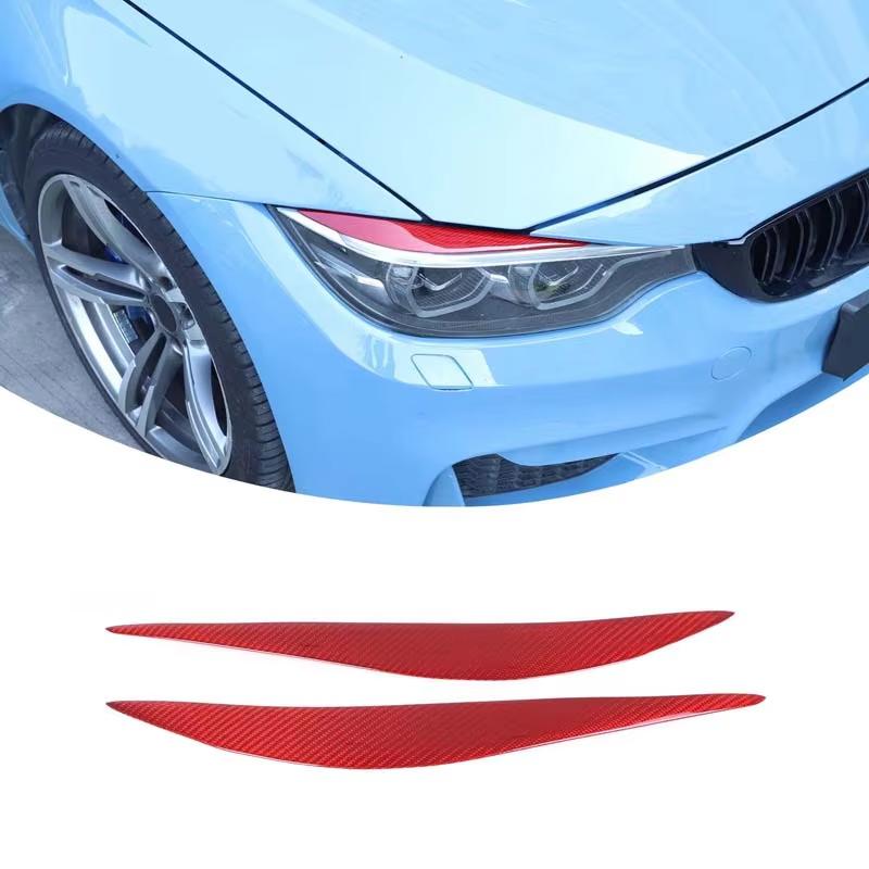 For BMW 4-series F32 F33 F36 M3 F80 M4 F82 F83 2013-2019 Real Carbon Fiber Car Headlight Eyebrow Eyelids Cover Decoration Part