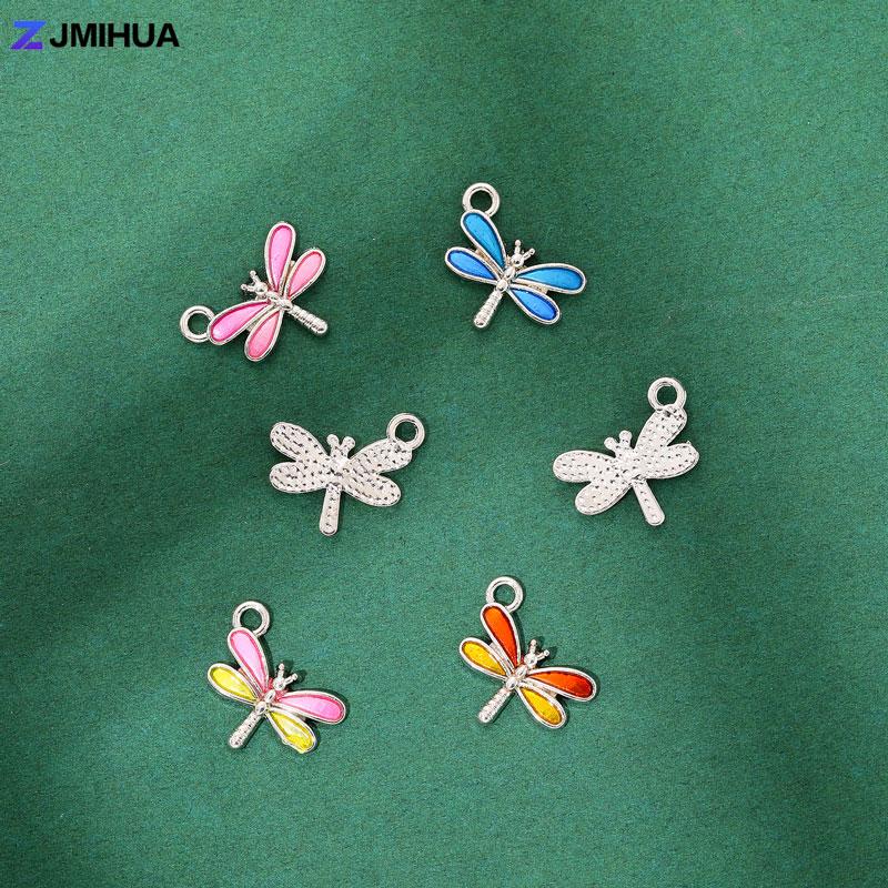 15PCS Enamel Colorful Dragonfly Charms Pendant Supplies For DIY Handmade Earrings Bracelets Jewelry Making Findings Accessories
