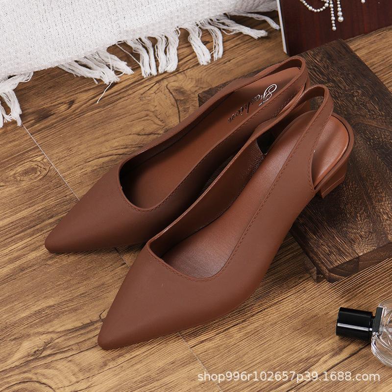 

Women s Slingback Pointed Toe Low Heel Pumps for Office Evening Wear 40 коричневий