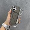 Luxus-Handyhülle mit kabelloser Ladefunktion, Magsafe, für iPhone 11 12 13 14 15 16 Pro Max Plus, mit Lanyard, matt, magnetischer Stoßfänger