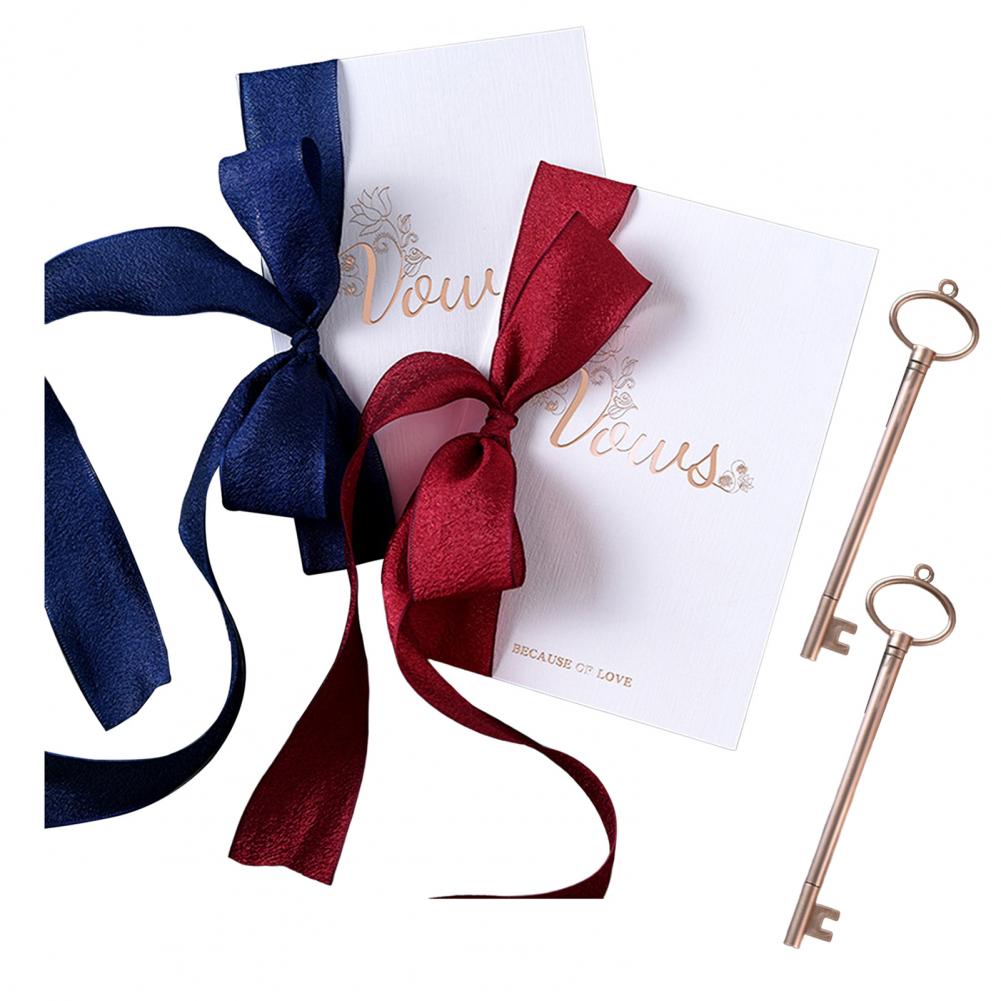 2pcs Vow Books Mariage Post Card Bride And Groom Wedding Decoration Engaged Enveloppe Bridal Shower Anniversary Gift His And Her