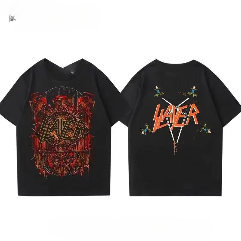 Slayer Band Street Inspired Hip Hop Rock Metal Rap Street Culture Cotton 2025 T - Shirt Loose Casual T Unisex Summer Tops Tee