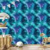 Watercolor Galaxy Wallpaper Turquoise, Blue and Navy Blue 50x1000