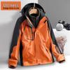 Unisex Water-Repellent 3-in-1 Jacket with Detachable Layers, Velvet Lining, Windproof & Waterproof for Autumn/Winter.