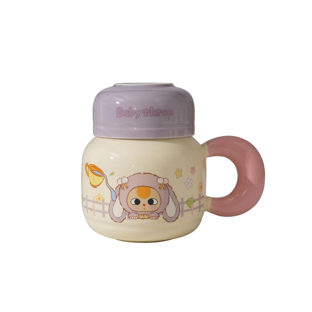 Cartoon Ceramic Breakfast Mug Cute Girl Heart Home Office Twist Cup Cup Souvenir