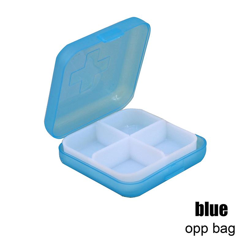Mini Organizer Case 4 Grids Pill Box Tablet Pill Case Travel Drug Dispenser Storage Container Medicine Boxes Dispensing Medical