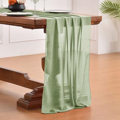 Gauze Chiffon Table Runner 300*70cm Tablecloth Wedding Birthday Party Bridal Shower Table Decoration
