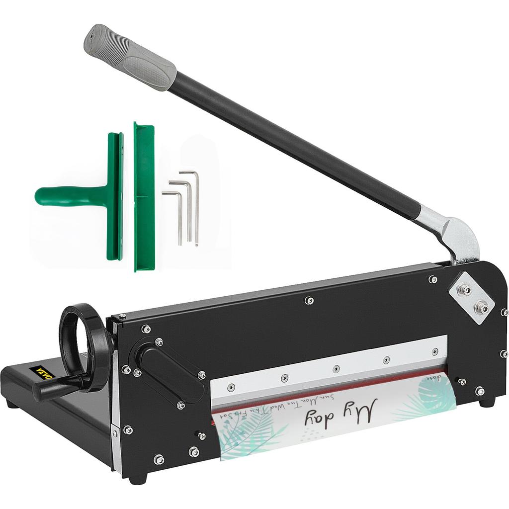 VEVOR A4 Paper Guillotine 12" Width Paper Cutter Heavy Duty Manual Stack Paper Trimmer Stack Cutter with Clamp Safe Lock for Home Office