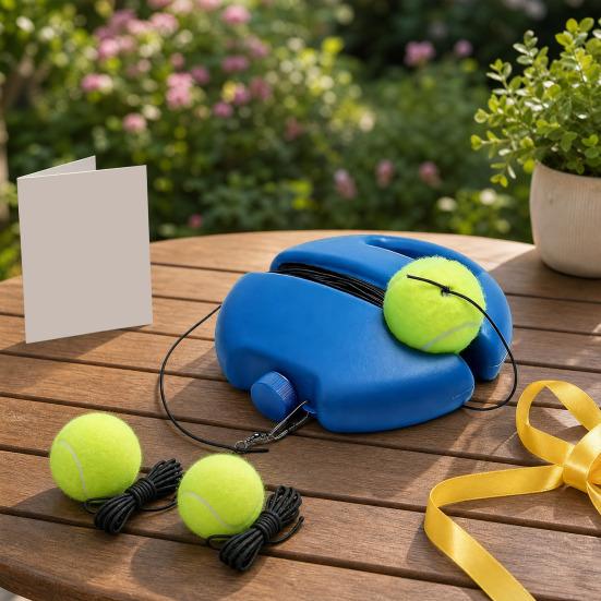1/2Pcs Tennis Trainer with String Ball, Portable Tennis Solo Practice Rebounder, Tennis Ball Training Equipment for Beginner