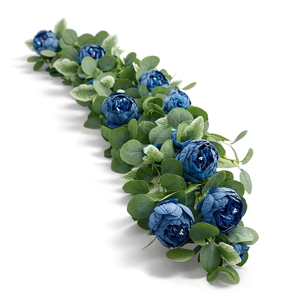 Green Eucalyptus Leaves Artificial Poeny Vine Plant Wall Decorative Flower Bar Decoration