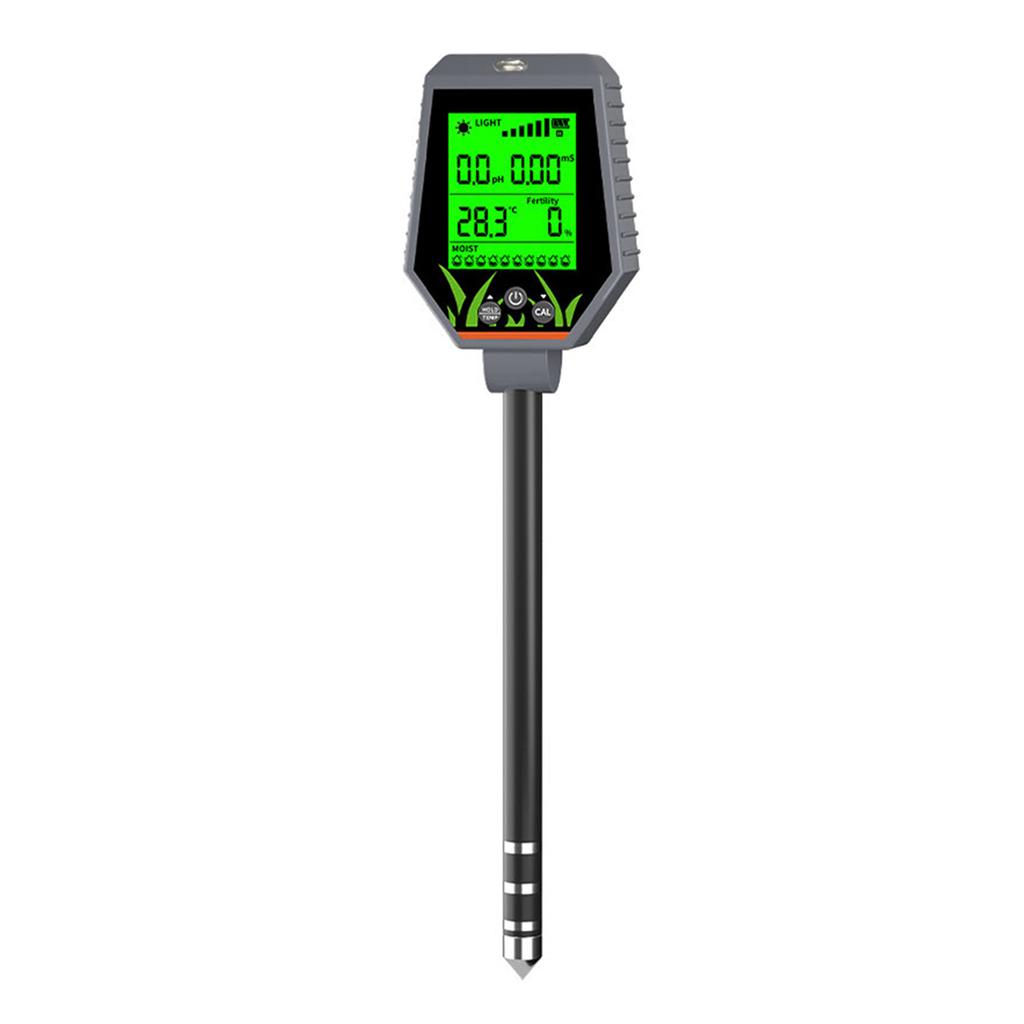 6 In 1 Soil Meter Digital pHECLightMoistureFertility Temperature Tester Thermometer Removable
