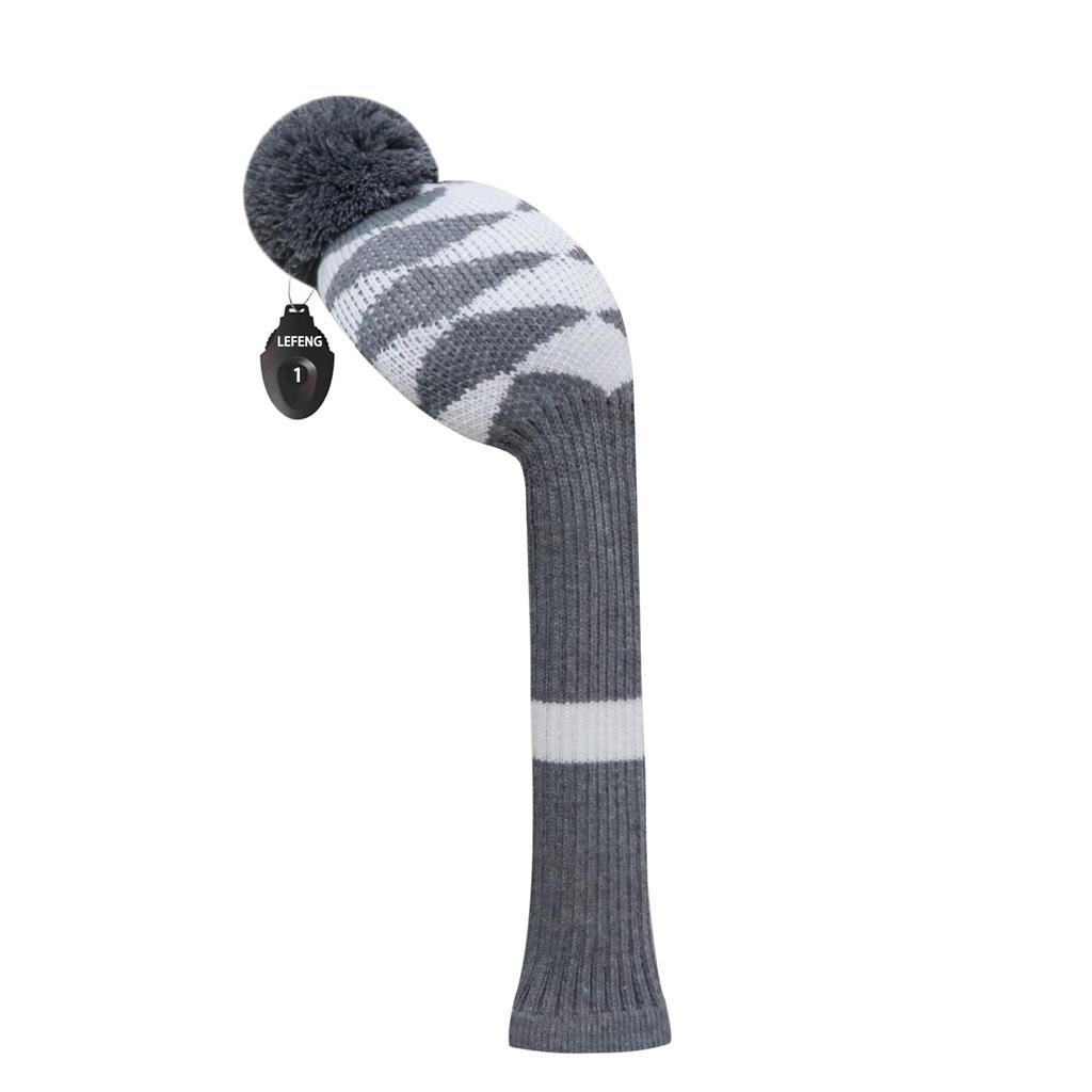 LeFeng Knit Golf Headcover for Driver Wood Hybrid with Pom