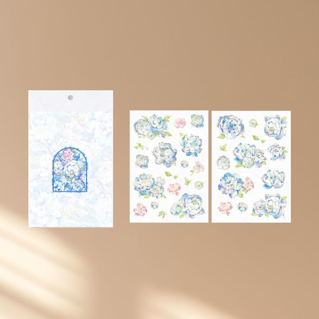 2 Sheets Flower Decals Easily Peel Off Durable Waterproof PET Multi Purpose PET Plants Stickers for