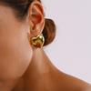 Yori Stainless Steel Heart Stud Earrings 18K PVD Plated Daily Smooth Hypoallergenic Waterproof Jewelry for Women Gift