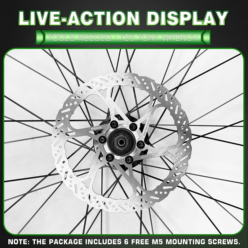 BUCKLOS Bicycle Brake Discs 140mm 160mm 180mm 203mm Bike Hydraulic Brakes Rotor Heat Dissipation Bicycle Disc Brake Rotor