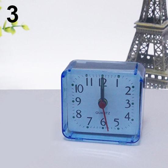 Bed Travel Mini Portable Compact Square Quartz Beep Table Silent Alarm Clock