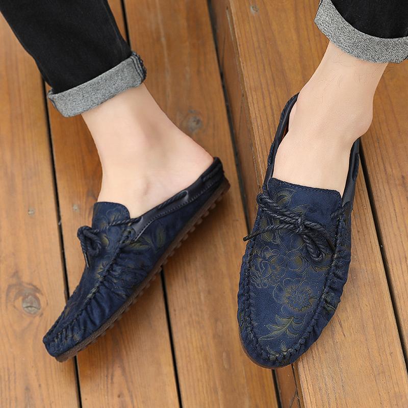 Fashion Loafers for Men 2025 Fashion Mules Shoes Summer Half Sandals Man Low Price Adult Elegant High Quality Designer Luxury Style Fun