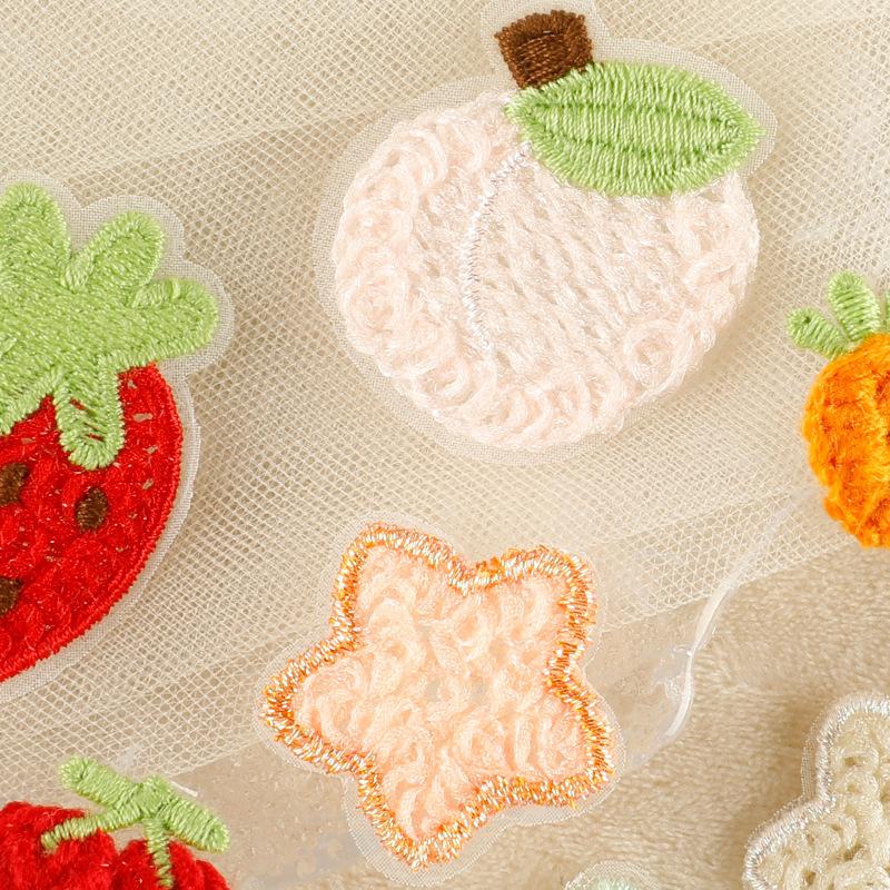 Computer Embroidery Label Jewelry Accessories Embroidery Love Strawberry Clothing Accessories Patch Sticker Handmade Diy Cloth Label Cloth Sticker