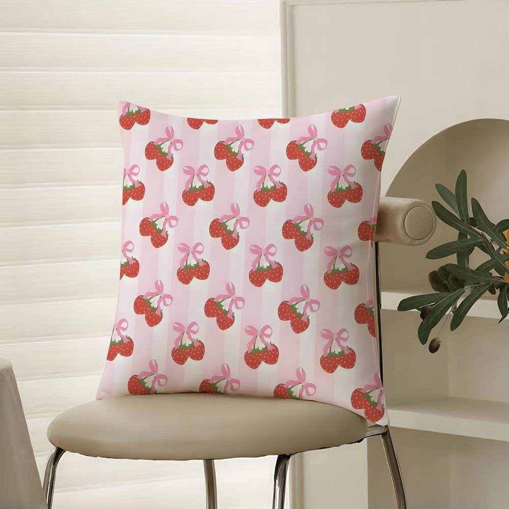 Girls Heart Spring Floral Ins Style Pillow Case Comfort Sofa Bed Silky Elegant Invisible Zipper Decorative Cushion Cover