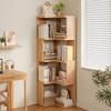 Solid Wood Corner Bookshelf - Multi-layer Storage Rack for Living Room
