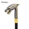 Golden Black Dragon Head Walking Cane Fashion Decorative Walking Stick Cosplay Cane Knob Crosier Performance Stage Cane 93cm