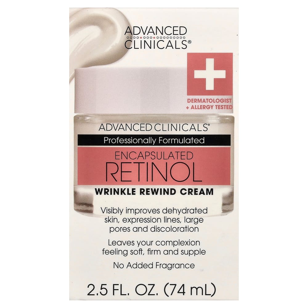 Advanced Clinicals Kapsel-Retinol Rapid Falten-Zurück-Dreh-Creme, Parfümfrei, 59 ml (2 fl oz)