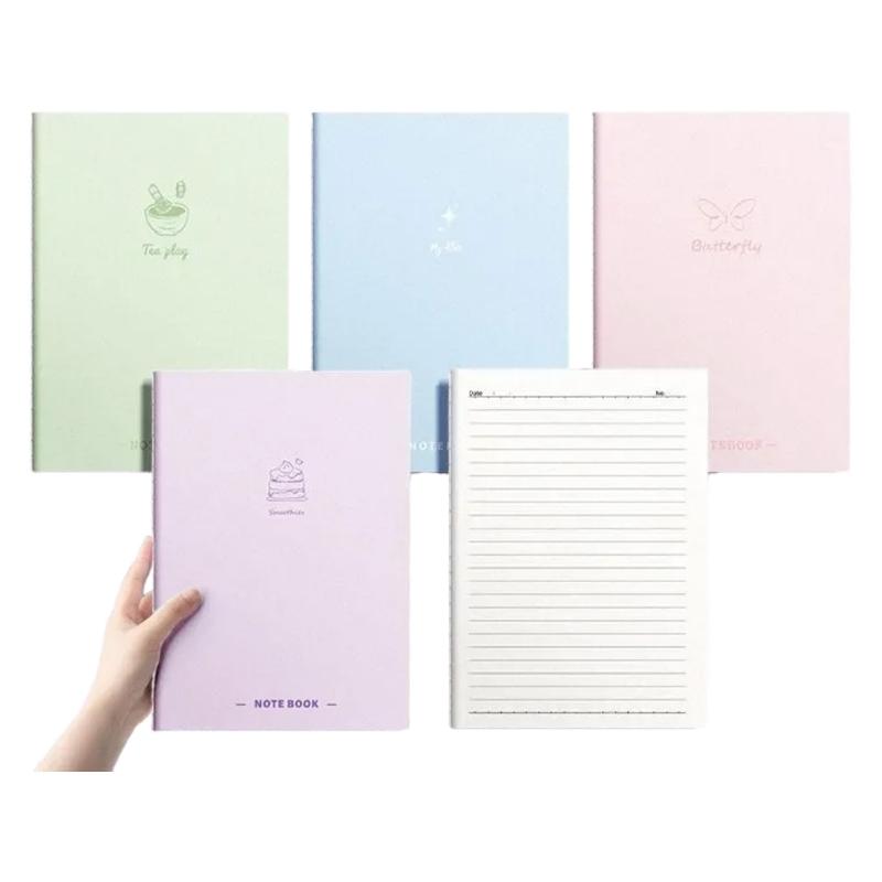 4Pcs Softcover Notebook 80 Pages Wide Lined 7x10Inch College Ruled Journal Thread Binding Notepads for Office School