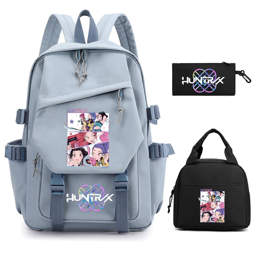 

3Pcs/set Anime Cartoon Kpop Demon Hunters Printed Backpack for Teenger Children Student Large Capacity Schoolbag Girl Gift Women Travel Bag Mochila