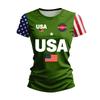 Women’s Casual Crewneck Short Sleeve T Shirt with Printed USA Letter and Flag Pattern for 250th Anniversary Independence Day
