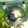 Metal Owl Wind Spinner with Butterfly Accents for Garden Patio Yard Outdoor Decor No Battery Needed Hanging Art