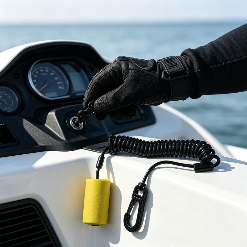 PWC Key Lanyard with Attachment Clip, 278002843 278003410 Coiled Tether Structure and ABS Key Housing