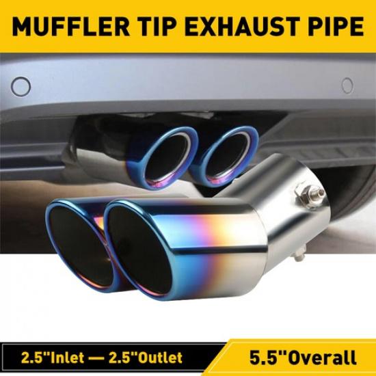 Car Auto Dual Rear Exhaust Pipe Tail Muffler Tip Throat Tailpipe Car Accessories