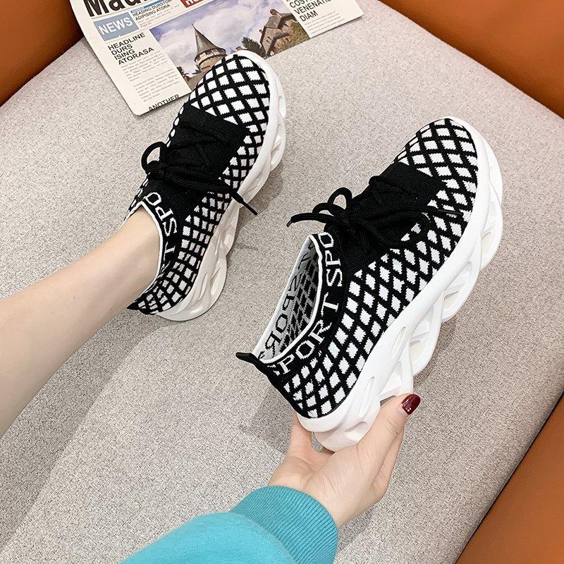 

Casual sports lace-up dad shoes women s 2025 summer new muffin platform Internet celebrity fly-woven shoes breathable single shoes 40 чорний