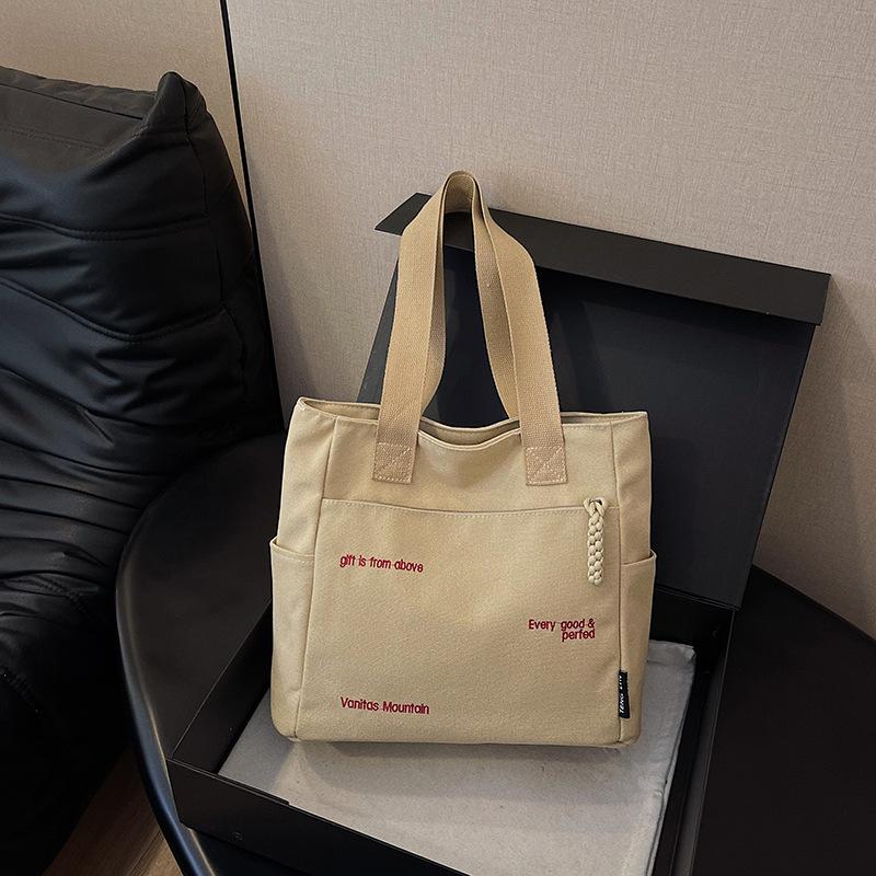 

Модная большая сумка-тоут для поездок на работу, повседневная холщовая сумка, сумка на одно плечо хаки